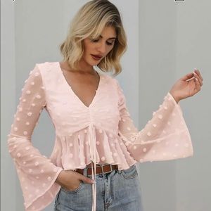 Dot Ruffled Crop Top